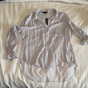 Valerie Stevens White and Red Button-Down Shirt